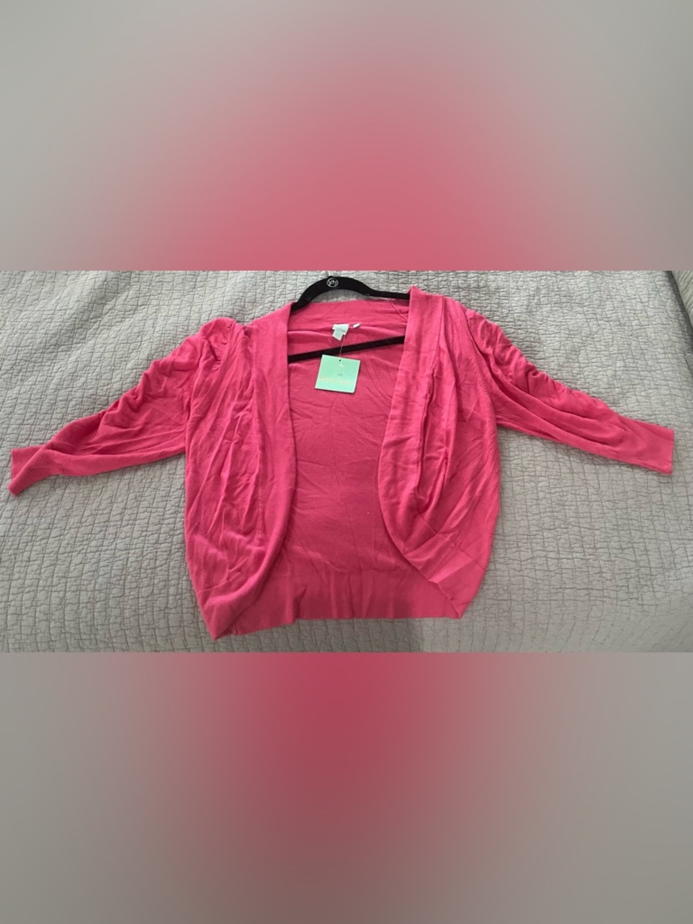 Women's Open-Front Lightweight Cardigan in Hot Pink